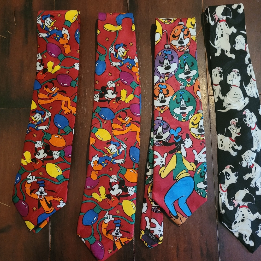 4 Vintage Disney Ties Lot